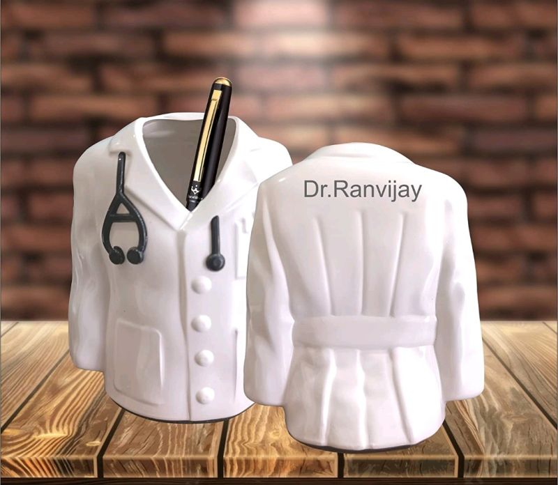 Personalized Doctor Coat Pen Stand with Name Customization
