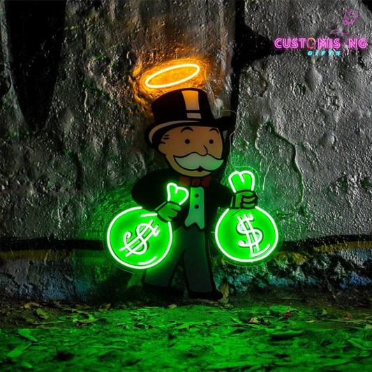 "ADVANCE TO GO, COLLECT $200" NEON X ACRYLIC ARTWORK 18 by 24 Inches