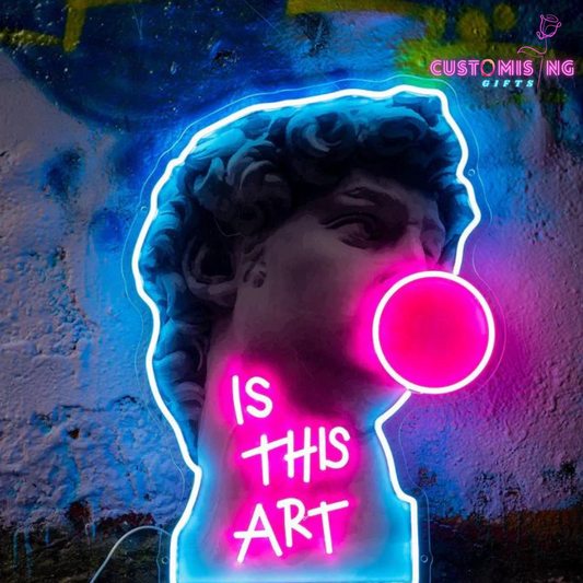 "IS THIS ART?" NEON X ACRYLIC ARTWORK 24 by 36 Inches