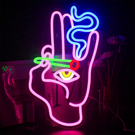 SMOKING HAND- Neon Sign
