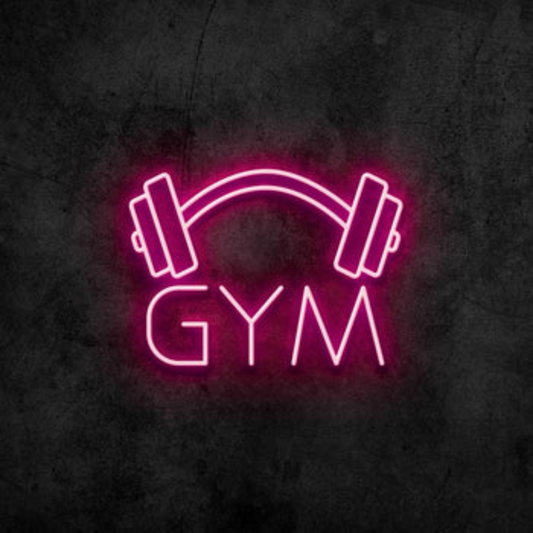 DUMBELL GYM NEON SIGN 18 by 18 INCHES