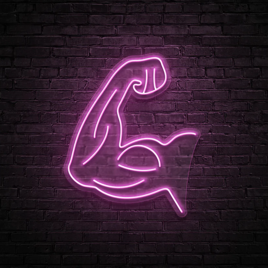 GYM ARMS Neon Sign 18 by 18 Inches