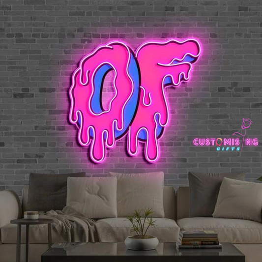 "ONLY FANS" NEON X ACRYLIC ARTWORK 36 by 36 Inches