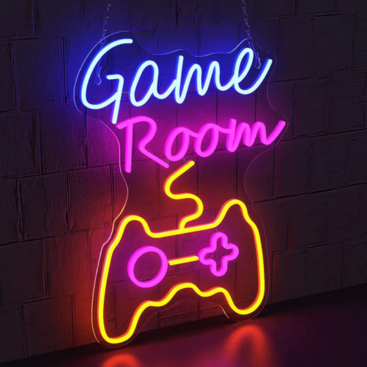 GAME ROOM with CONSOLE- Neon Sign 18 by 24 Inches
