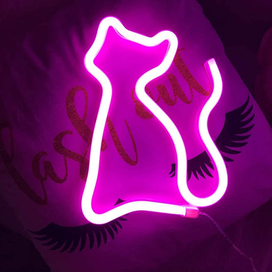 CAT SHAPE- Neon Sign 18 by 18 Inches