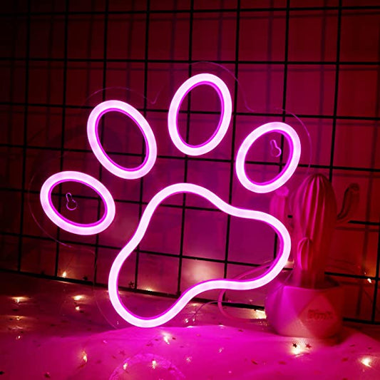 DOG PAW- Neon Sign 18 by 18 Inches