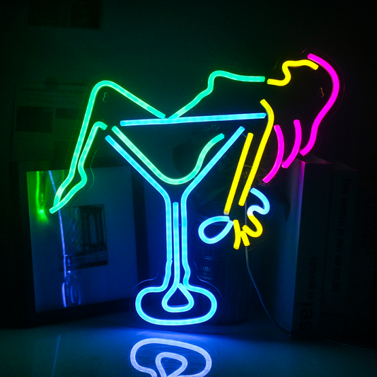 COOL GIRL IN GLASS- Neon Sign
