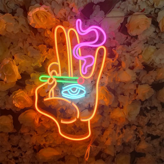 SMOKER HAND- Neon Sign